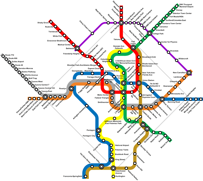 Washington DC Metro Map